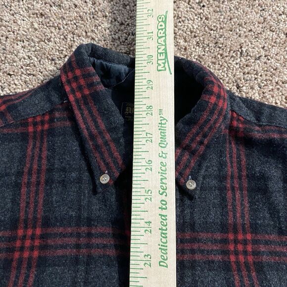 Woolshire Mens Shirt XL Red Plaid Wool Blend Flannel Button Up Long Sleeve VTG - Picture 7 of 7